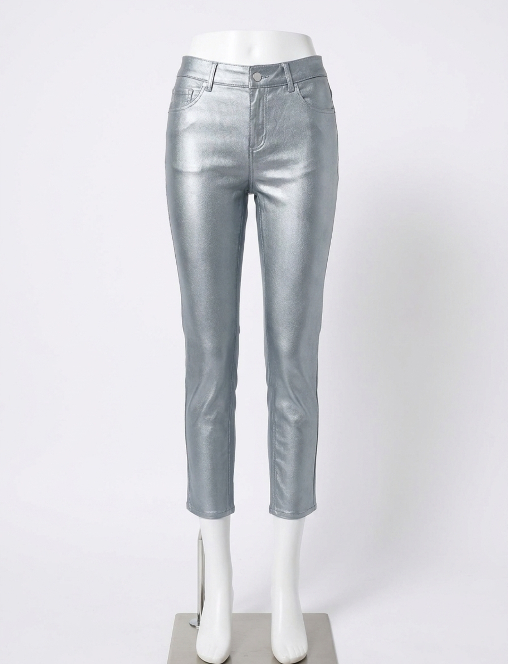 NEW COMMANDO faux leather five pocket pant slg69 in platinum